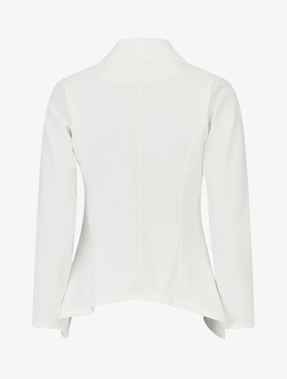 Blazer uni à bords ondulés - Blanc - 2
