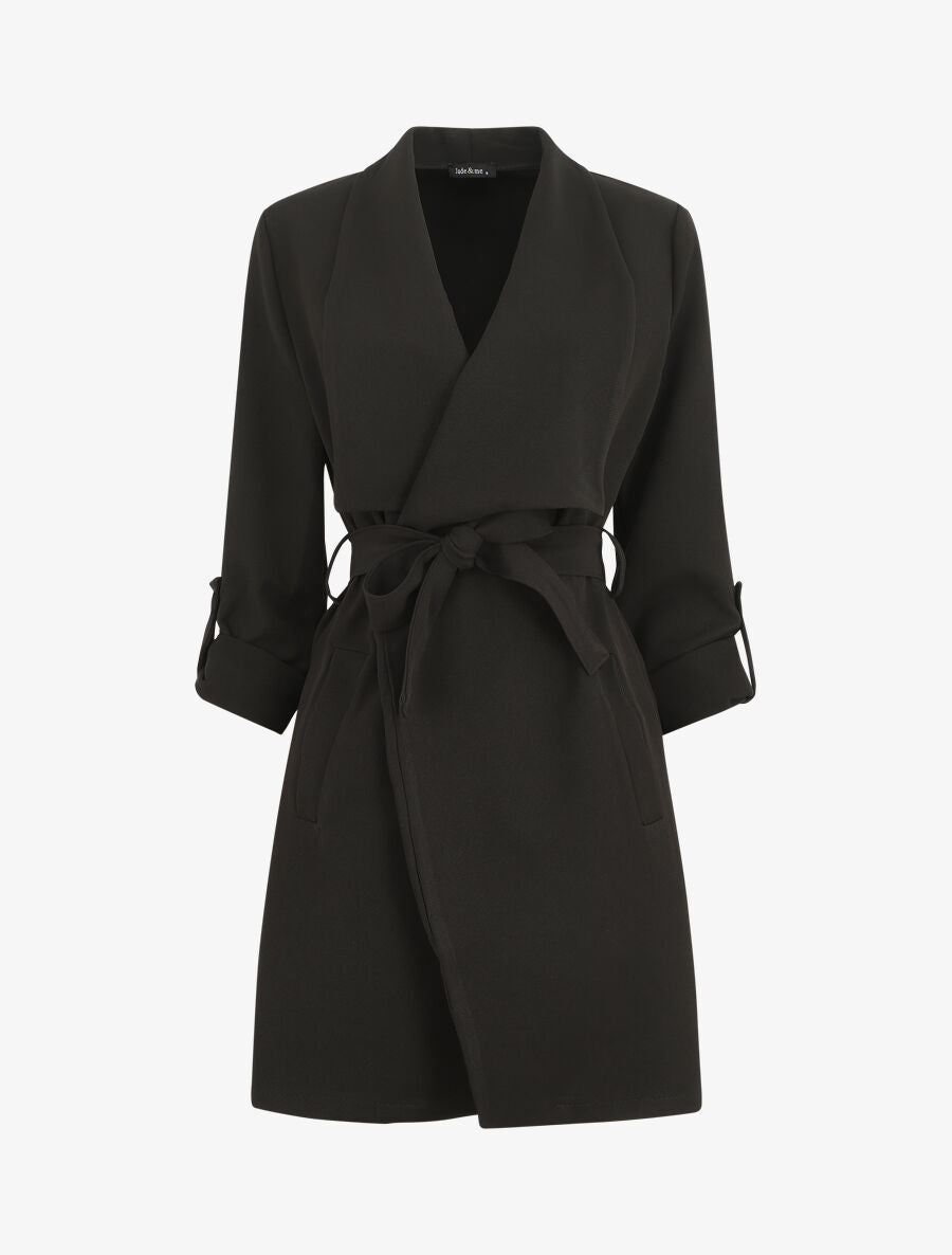 Trench droit mi-long - Noir - 1