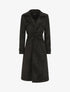 Trench long uni en suédine - Noir - 1