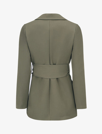 Blazer oversize ceinturé - Kaki - 2