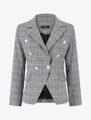 Blazer droit à imprimé Prince de Galles - Noir - 5