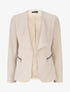 Blazer uni à poches zippées - Beige - 5