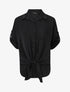 Blouse fluide à manches retroussables - Noir - 1