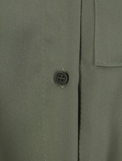 Blouse fluide à manches retroussables - Kaki - 3
