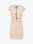 Robe courte ceinturée en suédine - Beige - 1