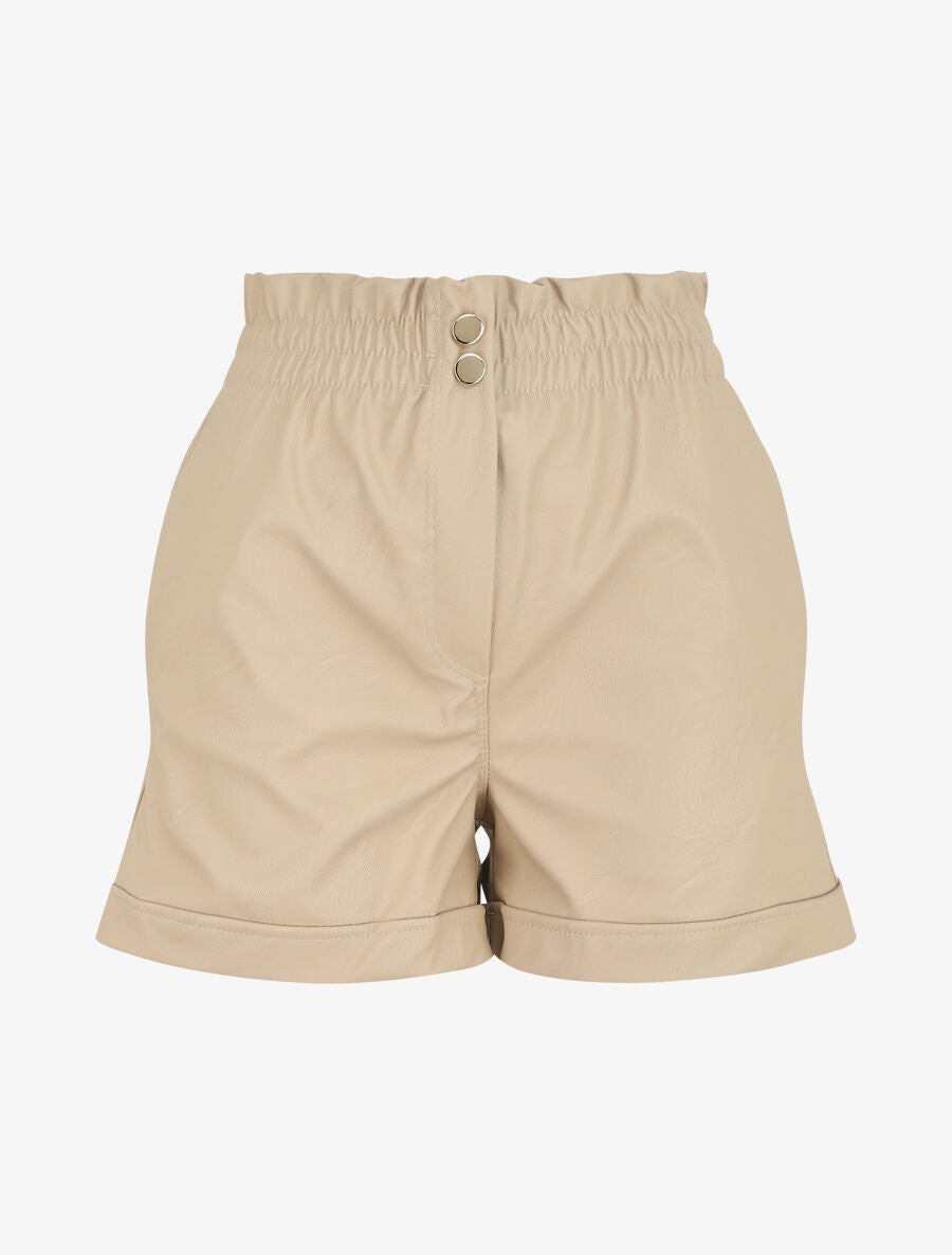 Short paperbag en simili - Beige - 1