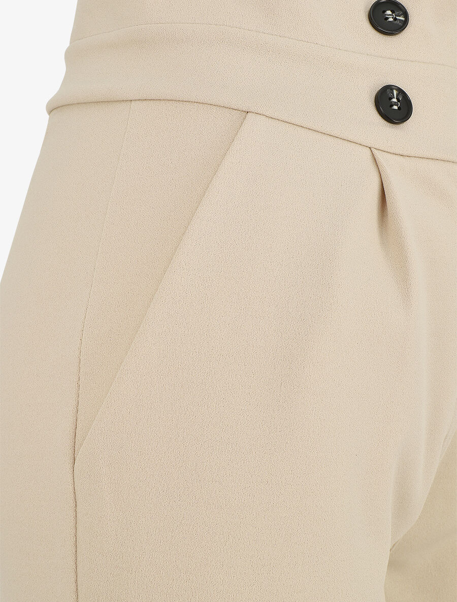 Pantalon fluide uni - Beige - 3