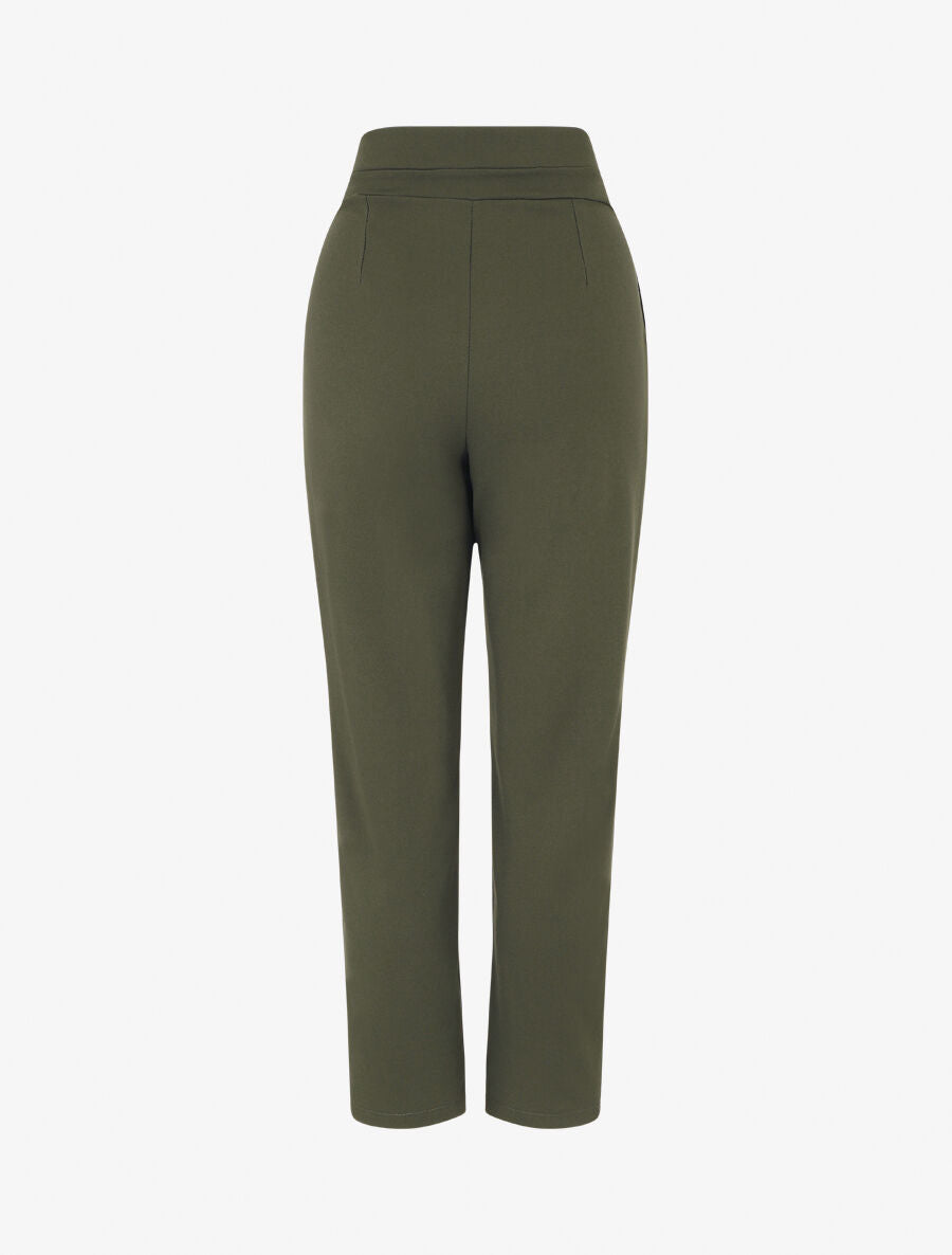 Pantalon fluide uni - Kaki - 2