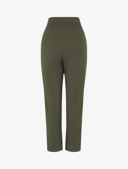 Pantalon fluide uni - Kaki - 2