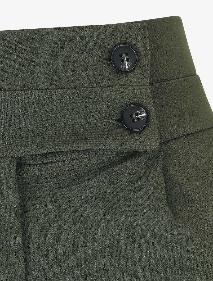 Pantalon fluide uni - Kaki - 3
