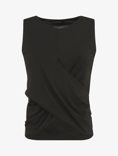 Top uni à base asymétrique - Noir - 1