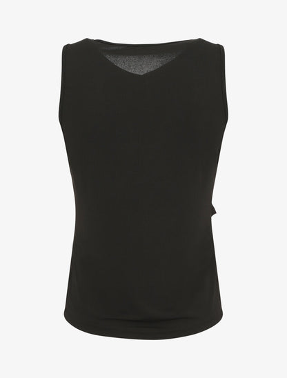 Top uni à base asymétrique - Noir - 2