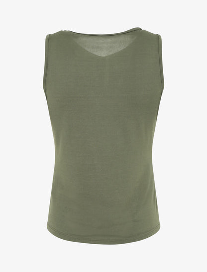 Top uni à base asymétrique - Kaki - 2