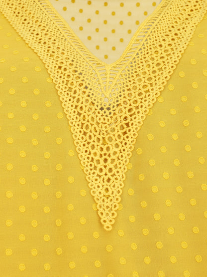 Top uni en voile texturé - Jaune - 3