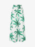 Pantalon ample élastiqué à imprimé feuilles - Blanc - 1