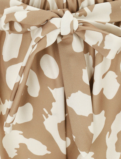 Pantalon ample à imprimé graphique - Camel - 3