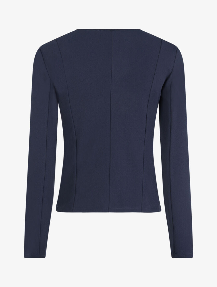 Veste courte à bord fendu asymétrique - Marine - 2