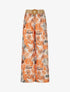 Pantalon ample élastiqué à imprimé feuillage - Orange - 5