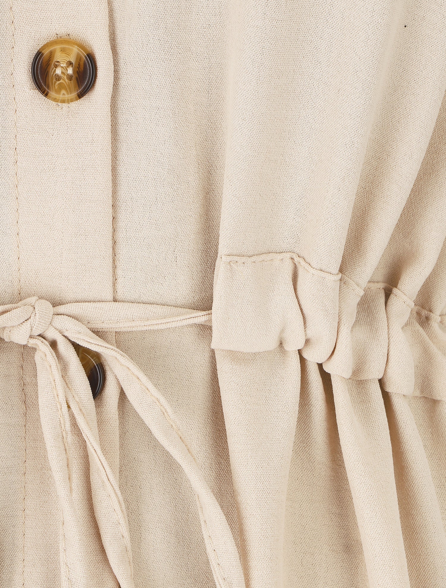 Robe chemise unie - Beige - 3