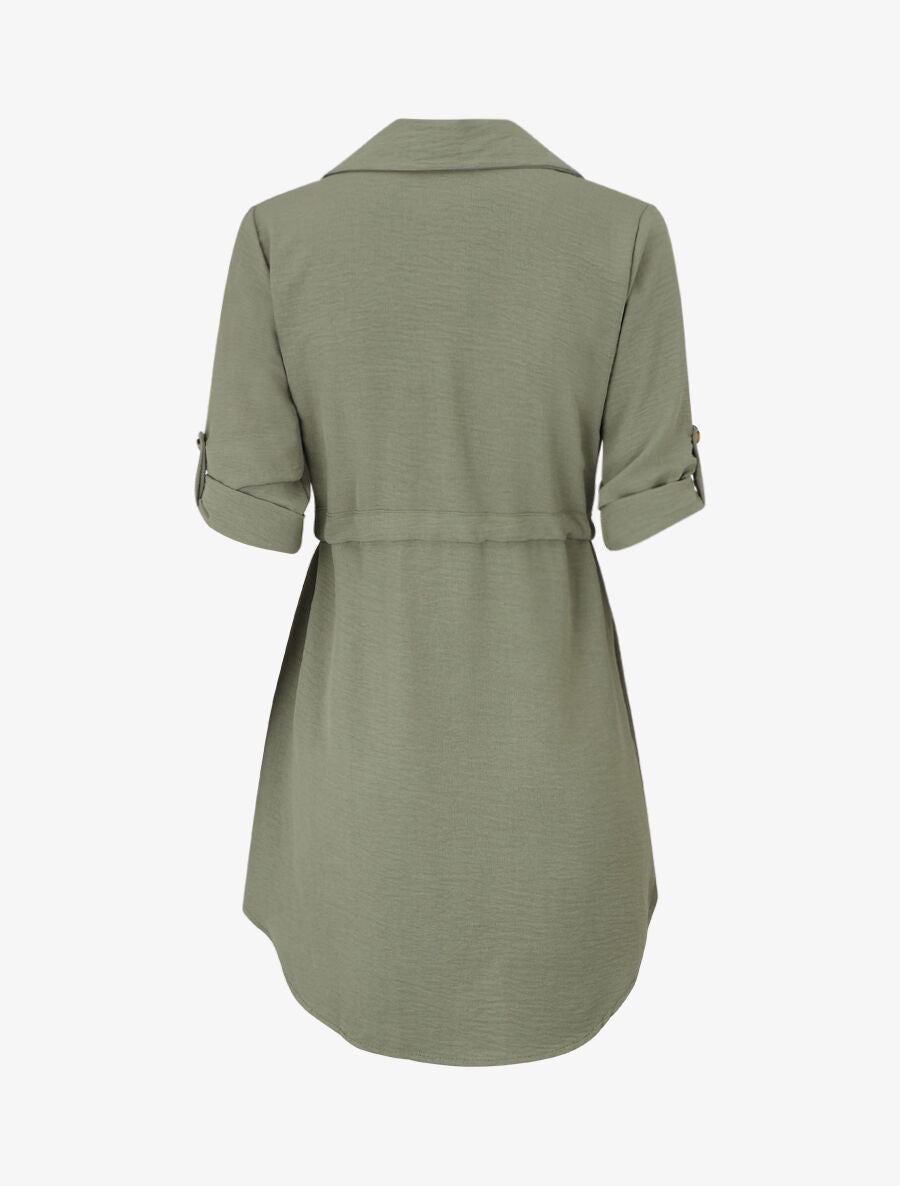 Robe chemise unie - Kaki - 2