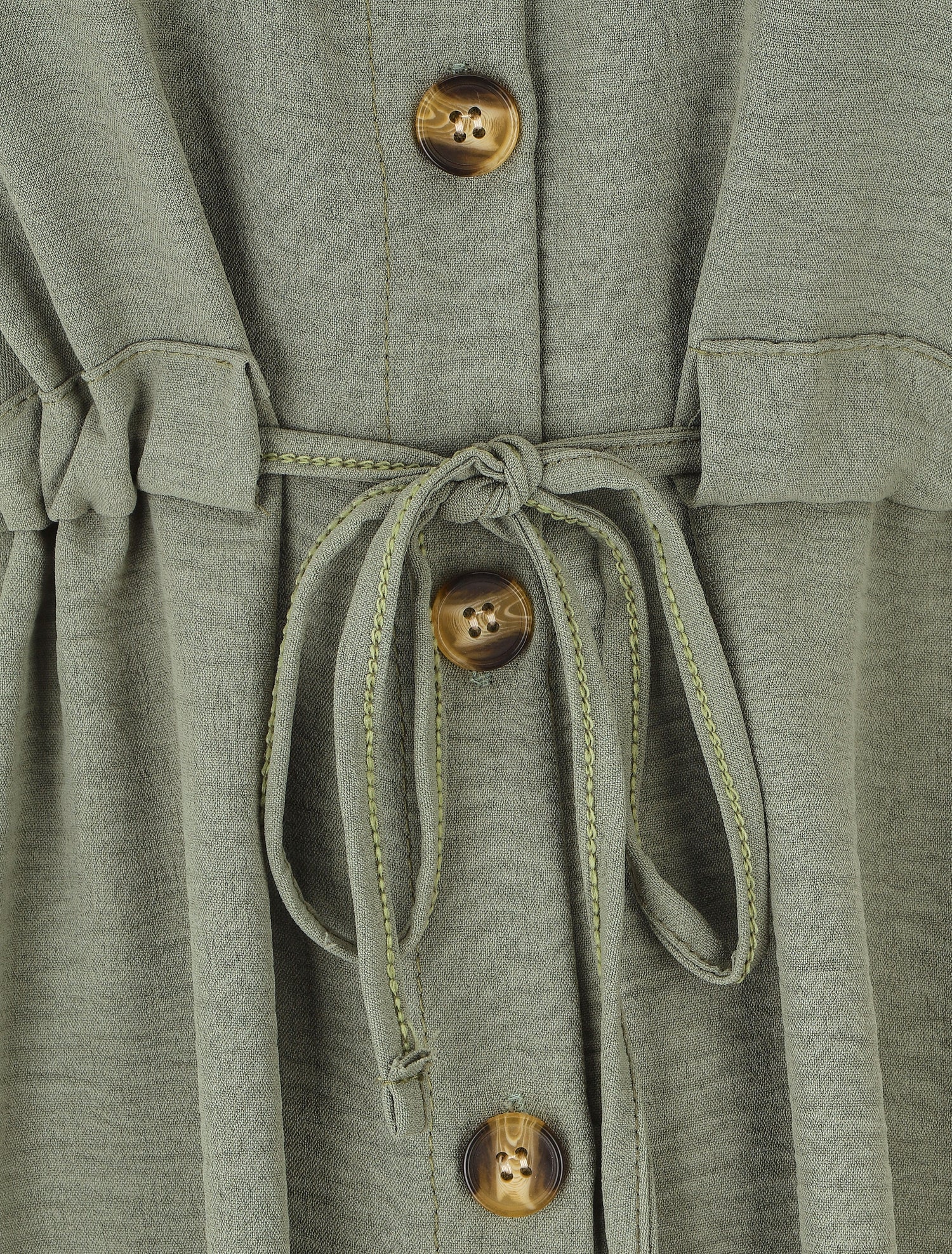 Robe chemise unie - Kaki - 3
