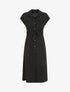 Robe longue style chemise à manches longues - Noir - 1