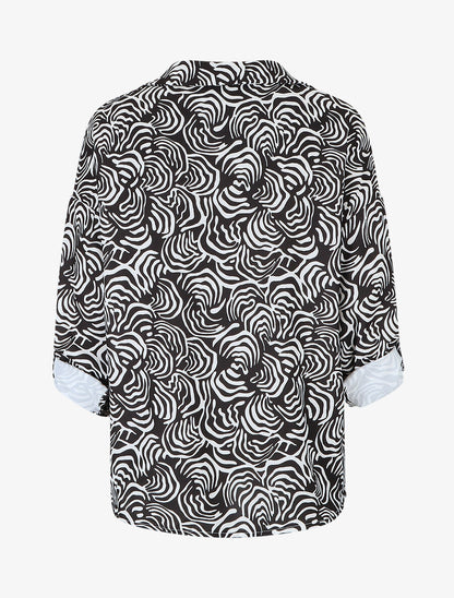 Blouse fluide à imprimé graphique - Noir - 2
