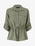 Chemise unie élastiquée - Kaki - 1