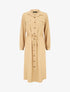Robe longue fluide boutonnée - Camel - 1