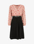 Robe bi-matière imprimé graphique - Vieux rose - 1