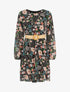 Robe imprimé fleuri à taille élastiquée - Noir - 1