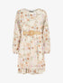 Robe imprimé fleuri à taille élastiquée - Beige - 5