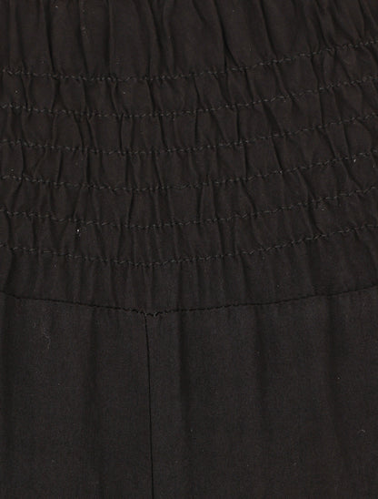 Pantalon ample à taille élastiquée - Noir - 3