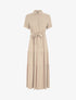 Robe longue unie style chemise - Beige - 1