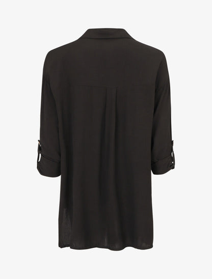 Chemise fluide oversize - Noir - 2