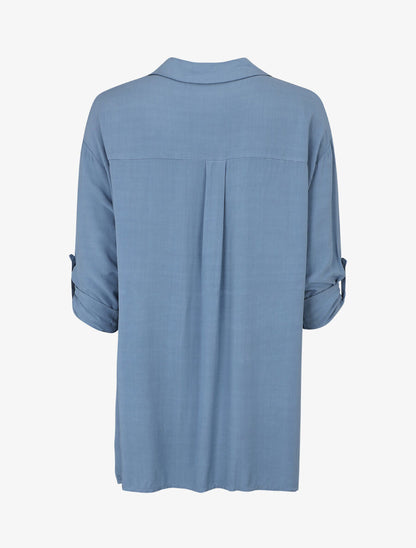 Chemise fluide oversize - Bleu ciel - 2