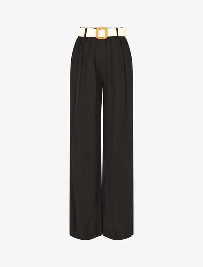 Pantalon fluide ample - Noir - 1