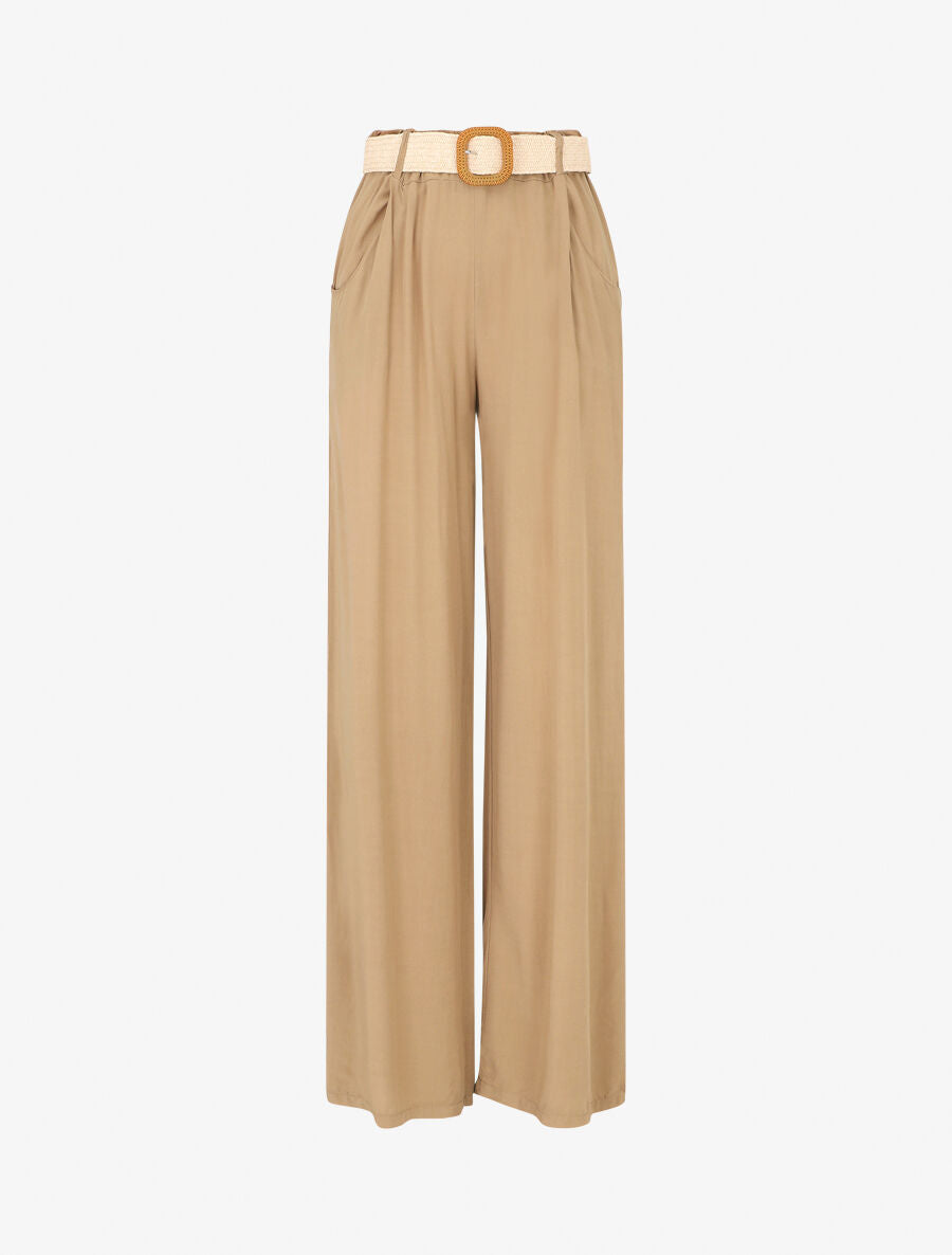 Pantalon fluide ample - Camel - 5
