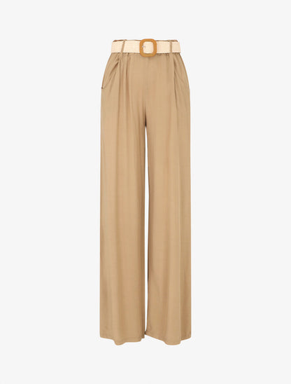 Pantalon fluide ample - Camel - 5