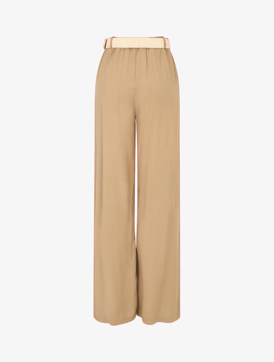 Pantalon fluide ample - Camel - 2