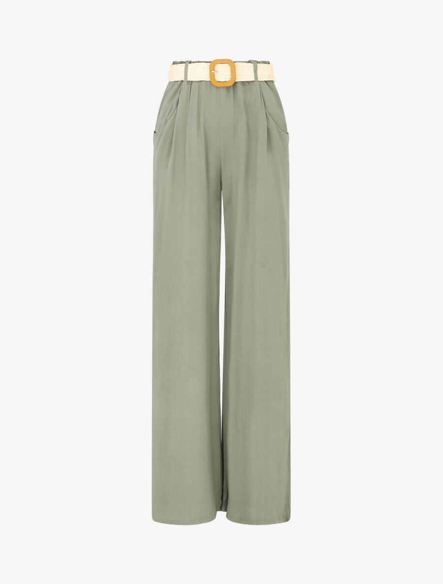 Pantalon fluide ample - Kaki - 5
