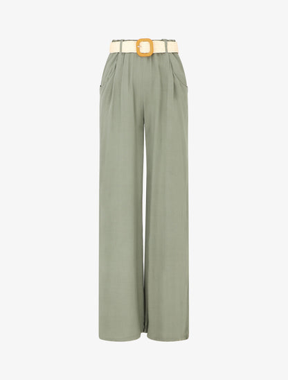 Pantalon fluide ample - Kaki - 5