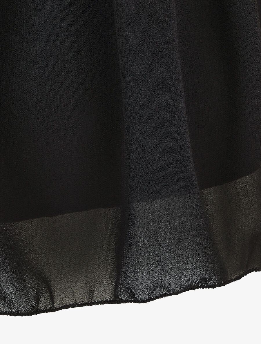 Blouse en voile et dentelle - Noir - 3