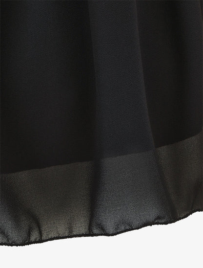 Blouse en voile et dentelle - Noir - 3