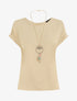 Top uni boutonné dos - Beige - 1