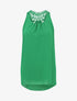 Top en voile sans manches dos en crochet - Vert - 1
