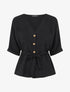Top fluide boutonné - Noir - 1