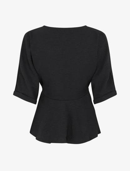 Top fluide boutonné - Noir - 2