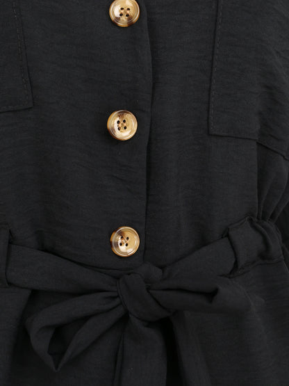 Top fluide boutonné - Noir - 3