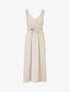 Robe longue élastiquée à bretelles avec anneaux - Beige - 1